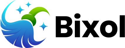 Bixol company logo showing text and green-blue swirl.