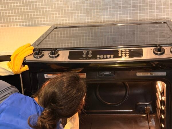 Deep cleaning inside the oven