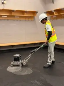 Debris removal during post-construction rough cleaning